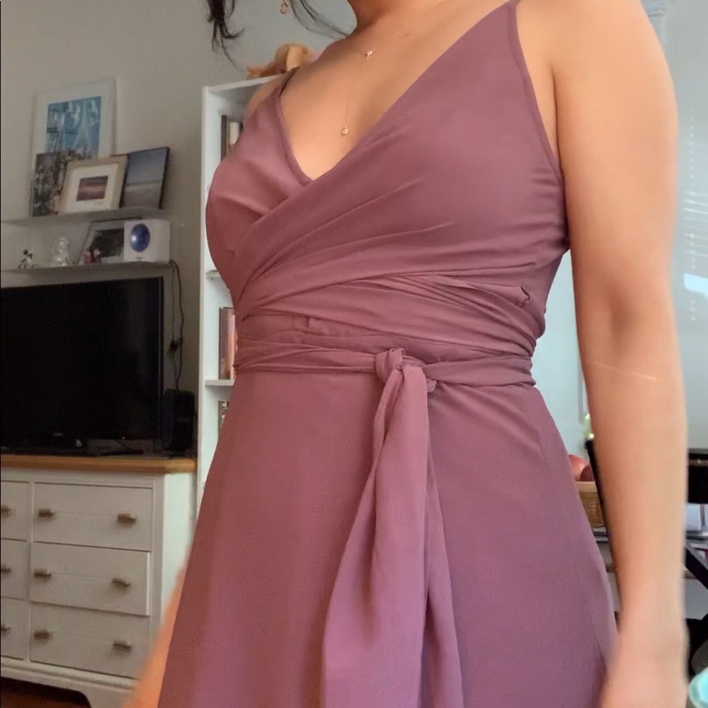 Chiffon bridesmaids dress with wrap detailing